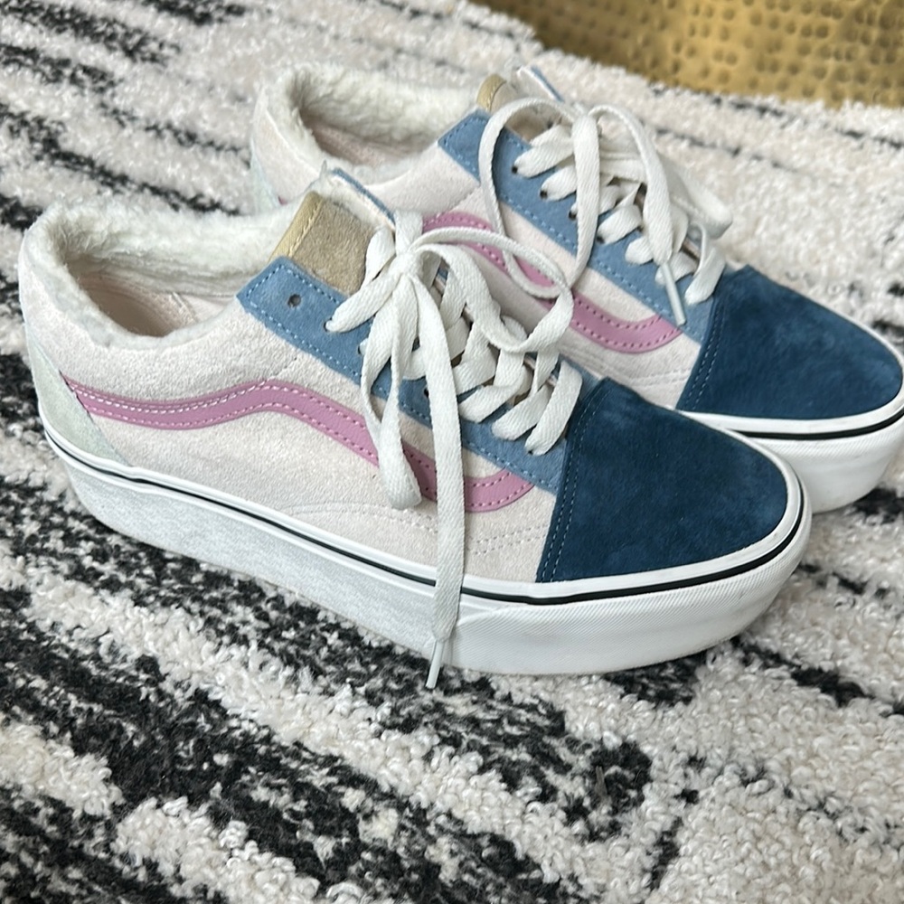 Vans Multicolor Platform Suede Sneakers, Sz 8